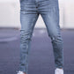 Manfinity Homme Men Cotton Ripped Slant Pocket Jeans