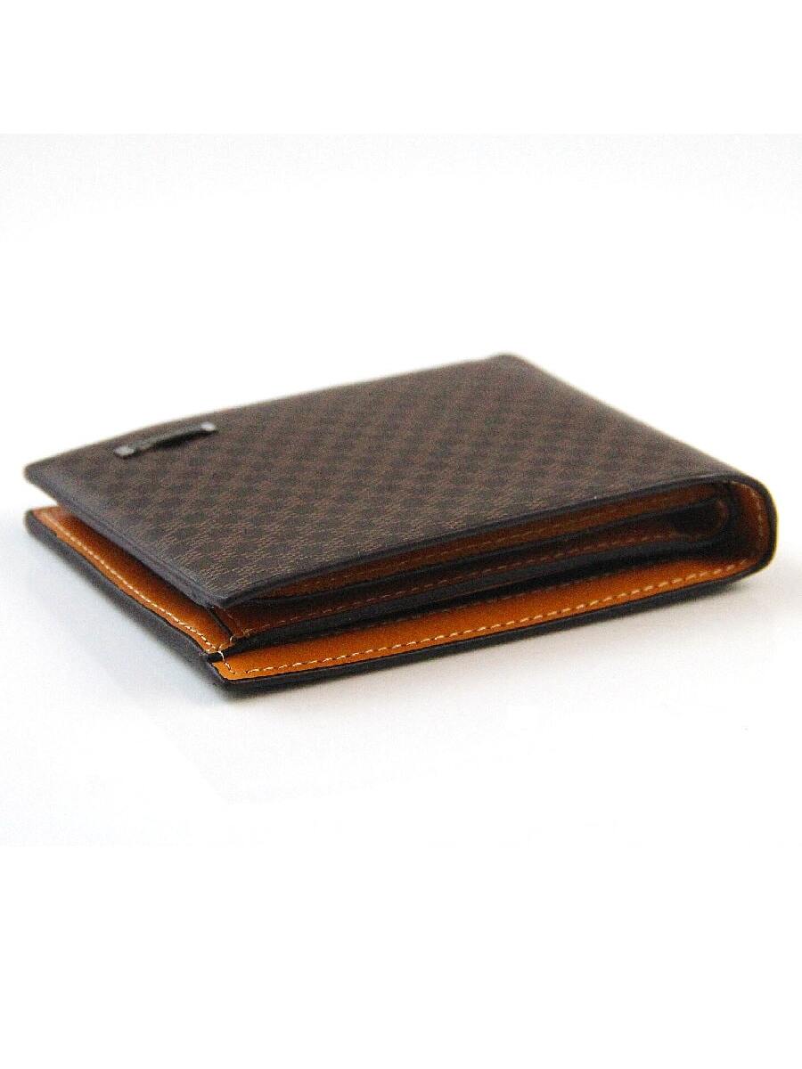 Sold As Single Item, Coffee Brown Men's Vintage Pu Leather Short Wallet With Sim Card Slot, Checkered Pattern Pu Leather Large Capacity Cardholder, Coin Purse, Bank Card Holder, Credit Card Holder