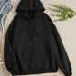 INAWLY Solid Drawstring Pocket Zip Up Thermal Lined Hoodie,Long Sleeve Tops