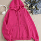 INAWLY Solid Drawstring Pocket Zip Up Thermal Lined Hoodie,Long Sleeve Tops