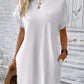 LUNE Solid Hidden Pocket Batwing Sleeve Tee Dress