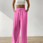 EZwear Drawstring Waist Wide Leg Pants