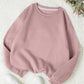 INAWLY Solid Round Neck Thermal Lined Sweatshirt,Long Sleeve Tops