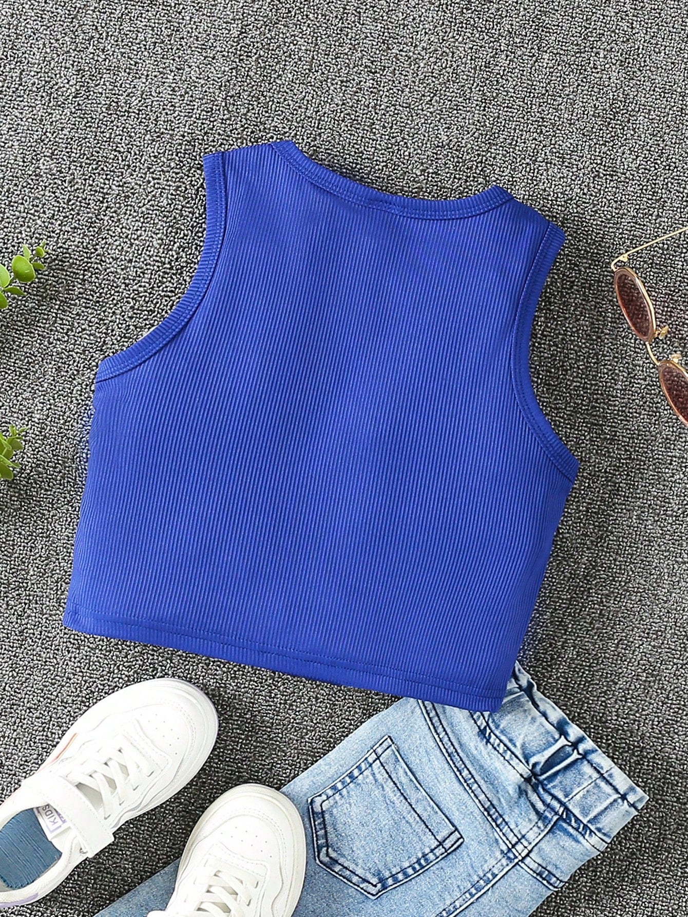 Tween Girl Color Block Rib-knit Tank Top