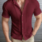 Manfinity Modomio Men Solid Ribbed Knit Button Front Shirt