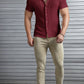 Manfinity Modomio Men Solid Ribbed Knit Button Front Shirt