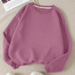 INAWLY Solid Round Neck Thermal Lined Sweatshirt,Long Sleeve Tops