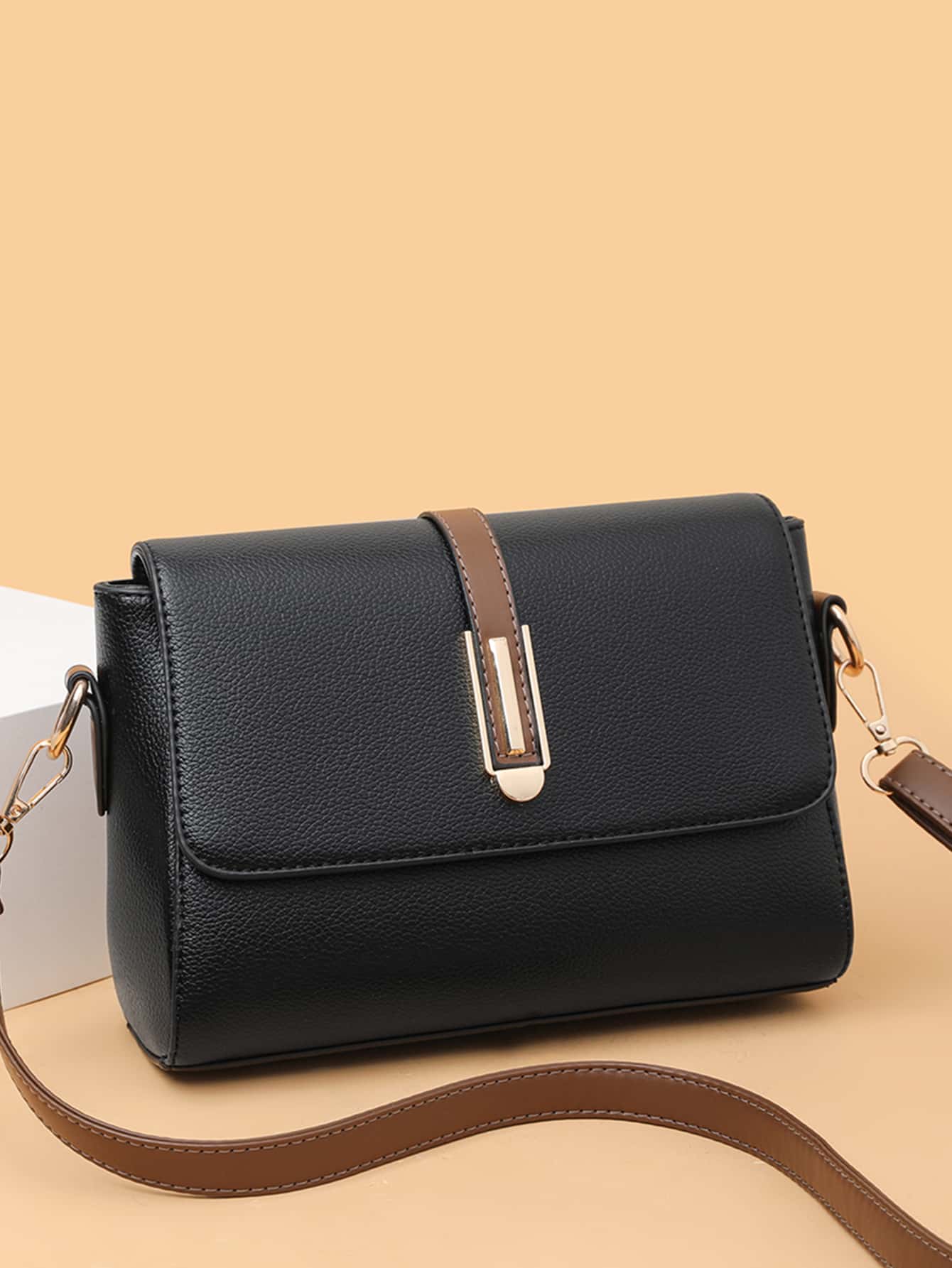 Lightweight,Business Casual Simple And Retro Color Block Flap Crossbody Bag For Teen Girls Women College Students,Rookies