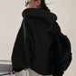 DAZY Zip Up Drop Shoulder Drawstring Thermal Lined Hoodie