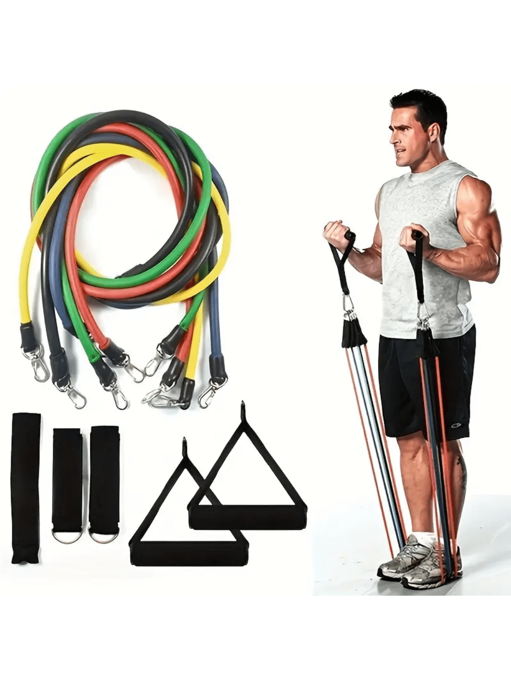 11pcs/Set Resistance Band Set For Strength Training, Chest Muscle, Home Fitness Equipment For Men And Women