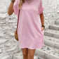 LUNE Solid Hidden Pocket Batwing Sleeve Tee Dress