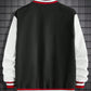 Manfinity RebelGame Oversized Men's Colorblock Varsity Jacket With Letter Graphic And Striped Trim, No Tee