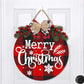 Christmas Wreath - Buffalo Plaid Xmas Decorations - Winter Wreaths Merry Christmas Sign For Holiday Rustic Farmhouse Front Door Porch Wall Window Outside Decorations