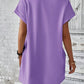 LUNE Solid Hidden Pocket Batwing Sleeve Tee Dress