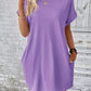 LUNE Solid Hidden Pocket Batwing Sleeve Tee Dress