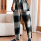 Men Plaid Print Drawstring Waist Sleep Pants