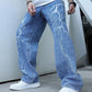 Manfinity Men Lightning Print Straight Leg Jeans