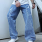 Manfinity Men Lightning Print Straight Leg Jeans