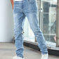 Men Slant Pocket Slim Straight Jeans