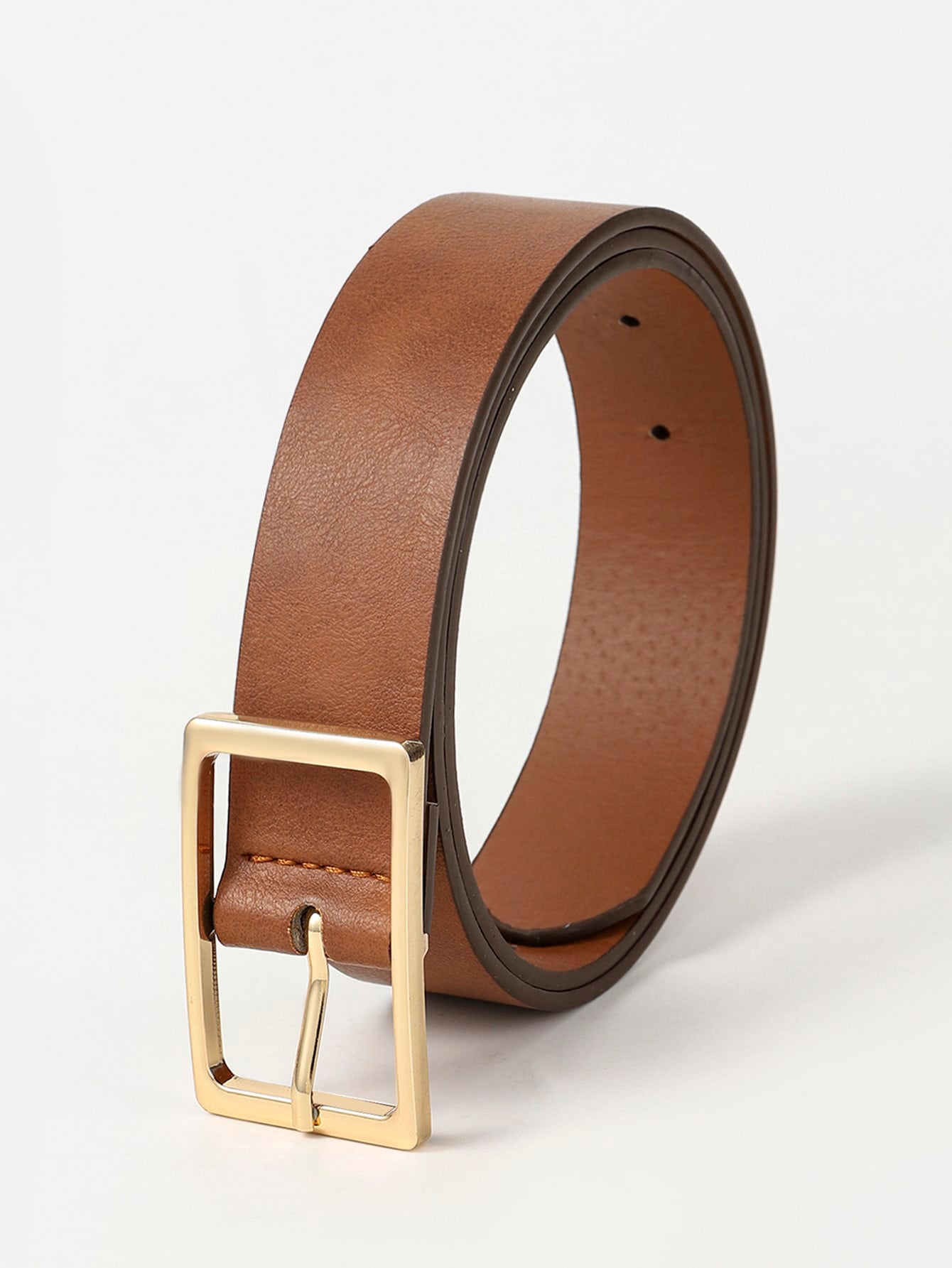 1pc Multicolor Men's Pu Leather Belt With Rectangle Buckle For Casual