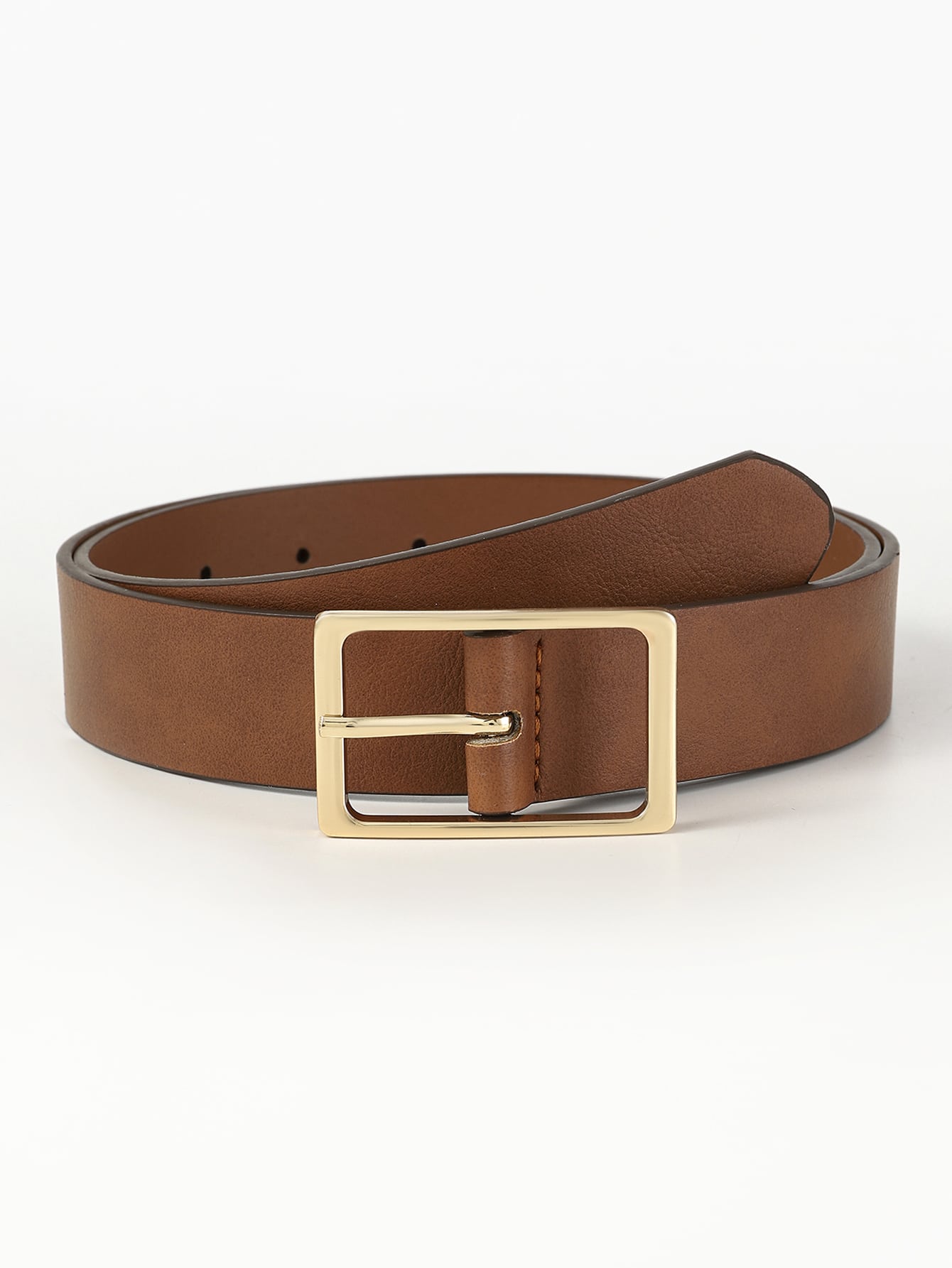 1pc Multicolor Men's Pu Leather Belt With Rectangle Buckle For Casual