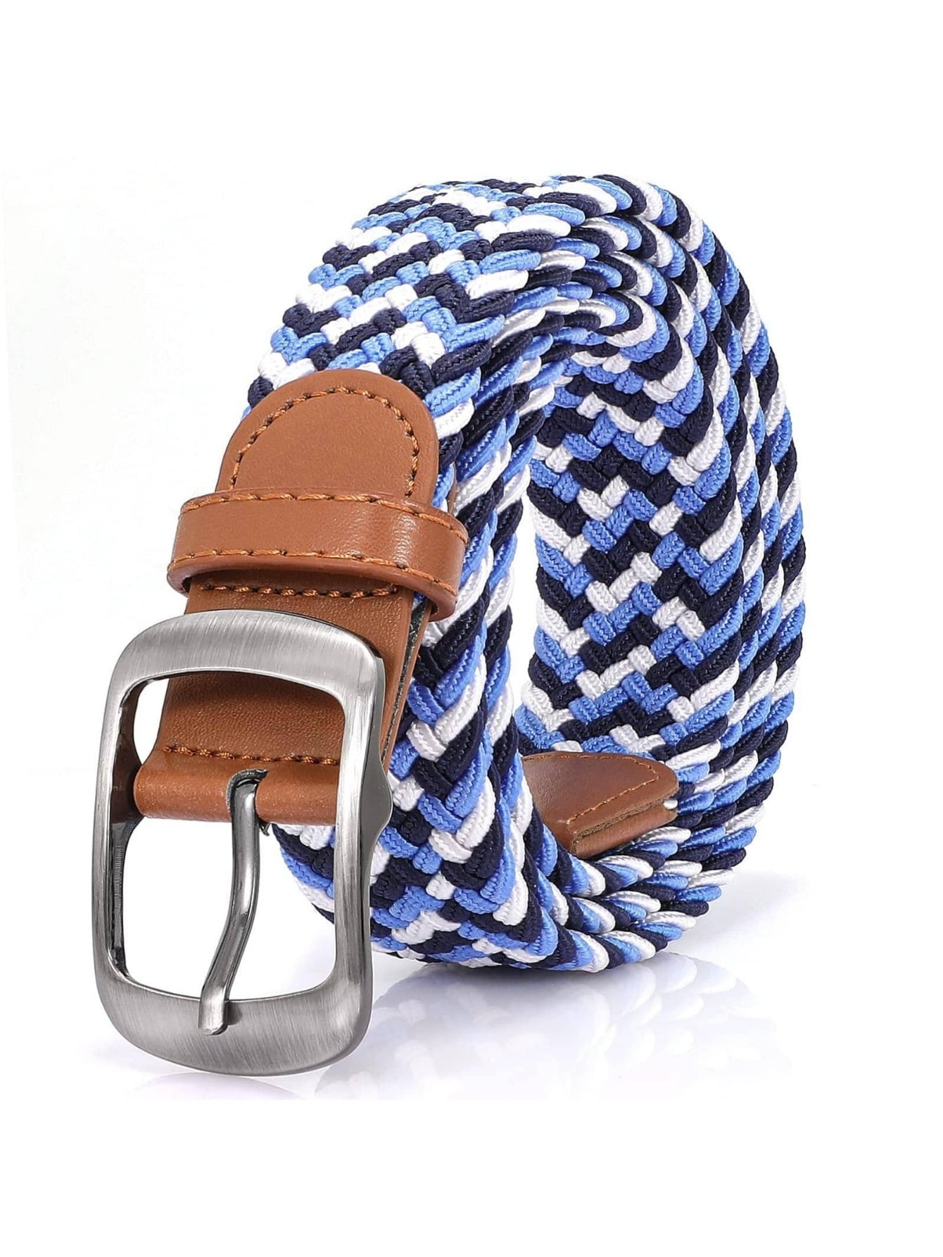 1PC Braided Belt Stretch Belt For Men And Women Multicolored Woven Golf Belt Elastic Canvas Belt Casual