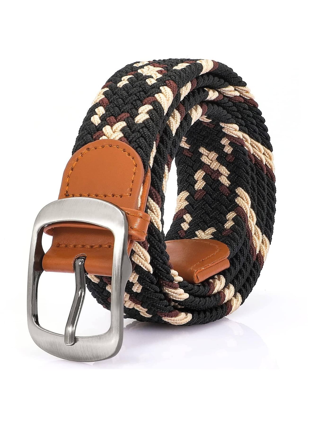 1PC Braided Belt Stretch Belt For Men And Women Multicolored Woven Golf Belt Elastic Canvas Belt Casual