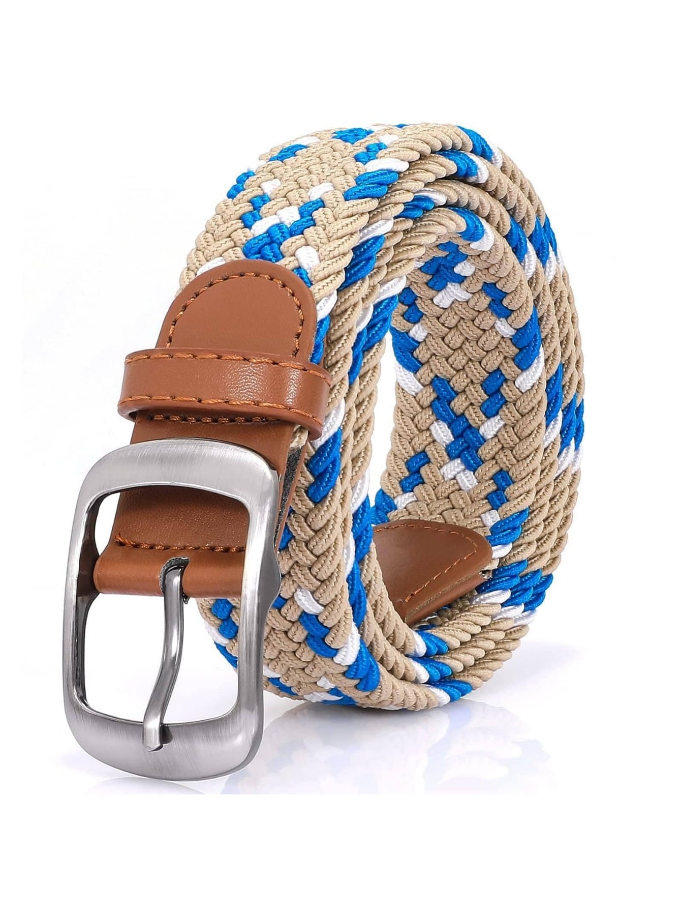 1PC Braided Belt Stretch Belt For Men And Women Multicolored Woven Golf Belt Elastic Canvas Belt Casual