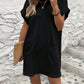 LUNE Solid Hidden Pocket Batwing Sleeve Tee Dress