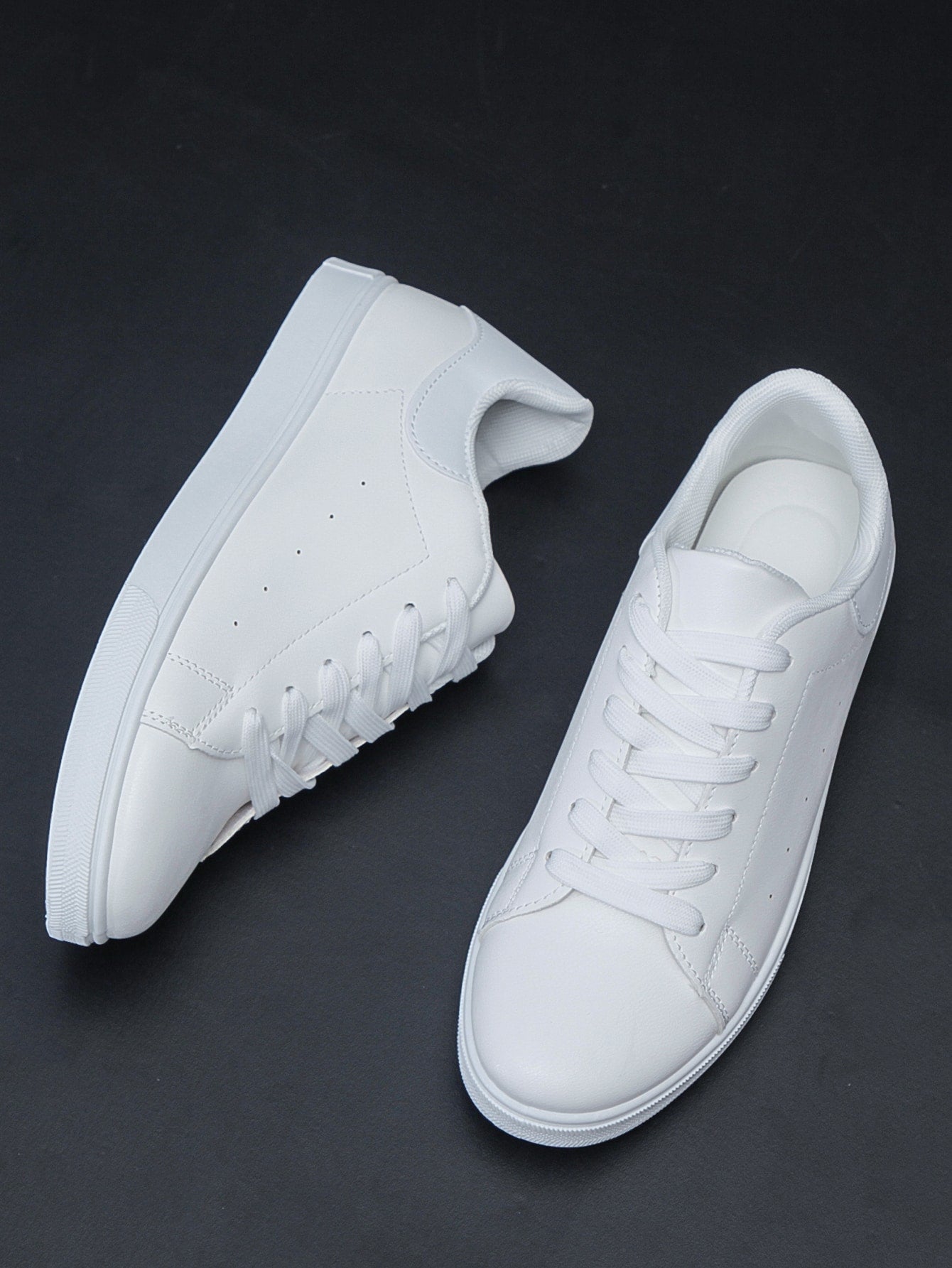 Men's Casual Sports Sneakers, Non-slip White Shoes For All Seasons, Suitable For Students