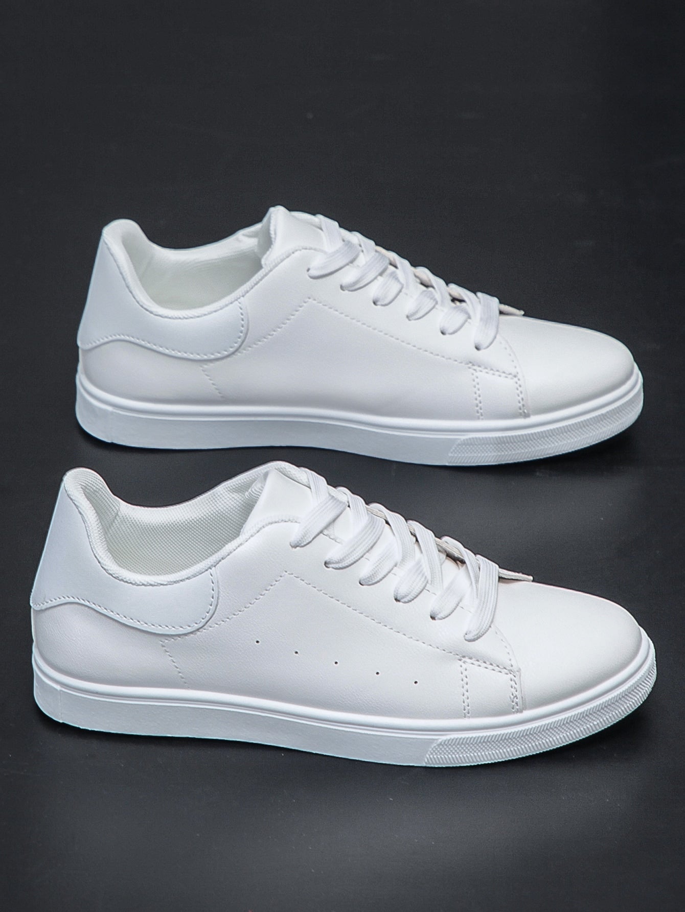 Men's Casual Sports Sneakers, Non-slip White Shoes For All Seasons, Suitable For Students