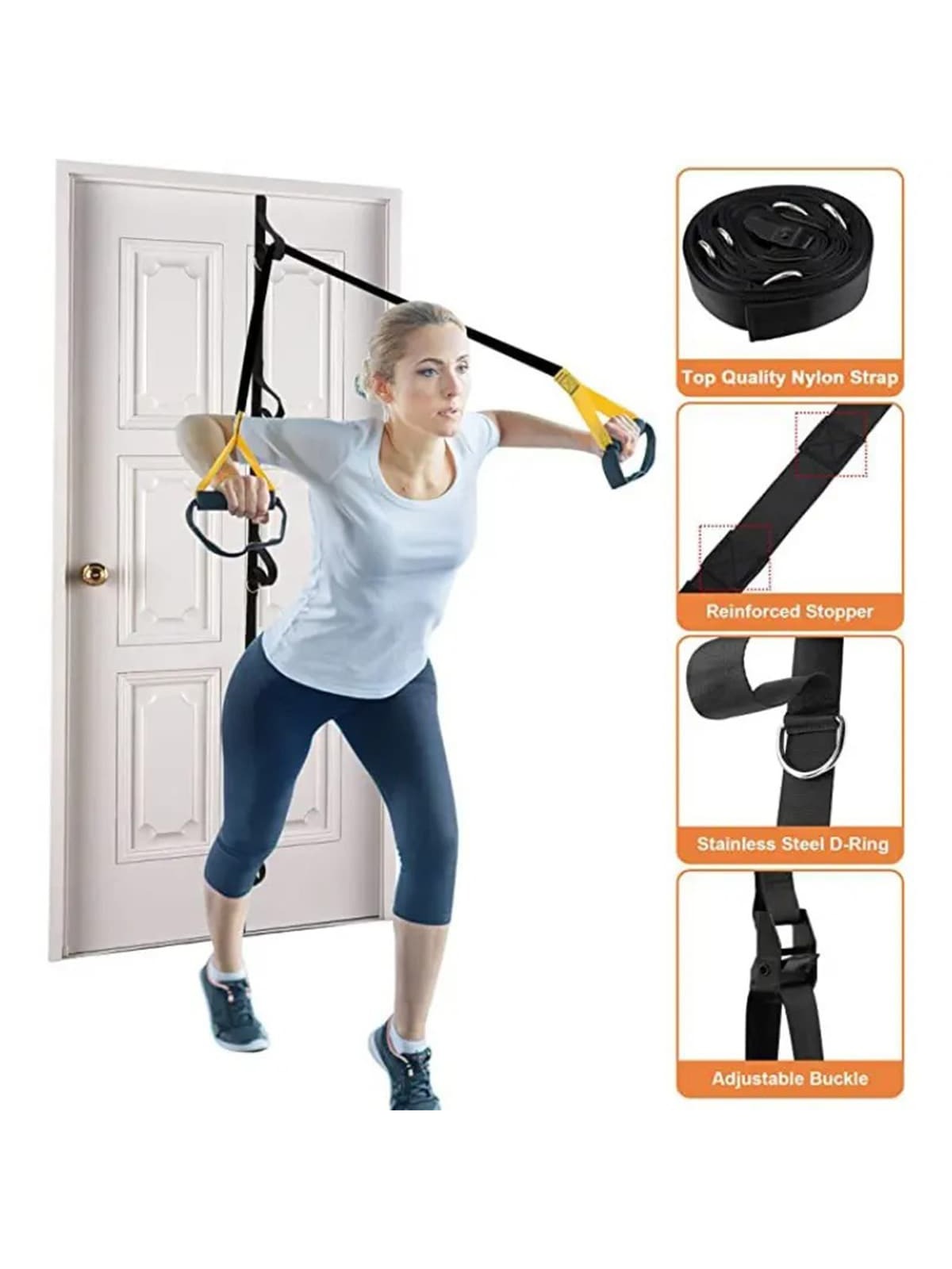 1PC Multi-Functional Home Door Fitness Equipment: Door Buckle, Anchor Pull Rope, and Suspension Training Belt