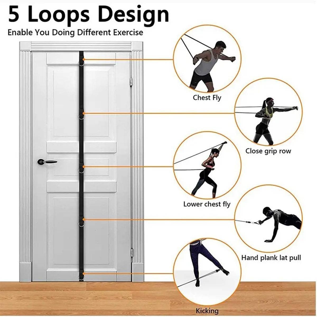 1PC Multi-Functional Home Door Fitness Equipment: Door Buckle, Anchor Pull Rope, and Suspension Training Belt