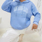 INAWLY Letter Graphic Kangaroo Pocket Drop Shoulder Drawstring Hoodie