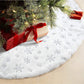 1pc Silver Snowflake Design Christmas Tree Skirt For Holiday Party Decoration