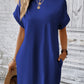 LUNE Solid Hidden Pocket Batwing Sleeve Tee Dress