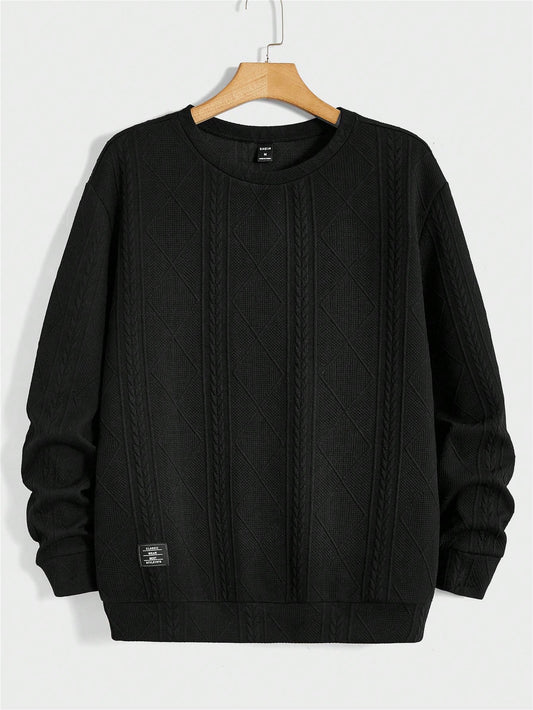 Manfinity ModaGents Oversized Men's Letter Patched Drop Shoulder Sweatshirt