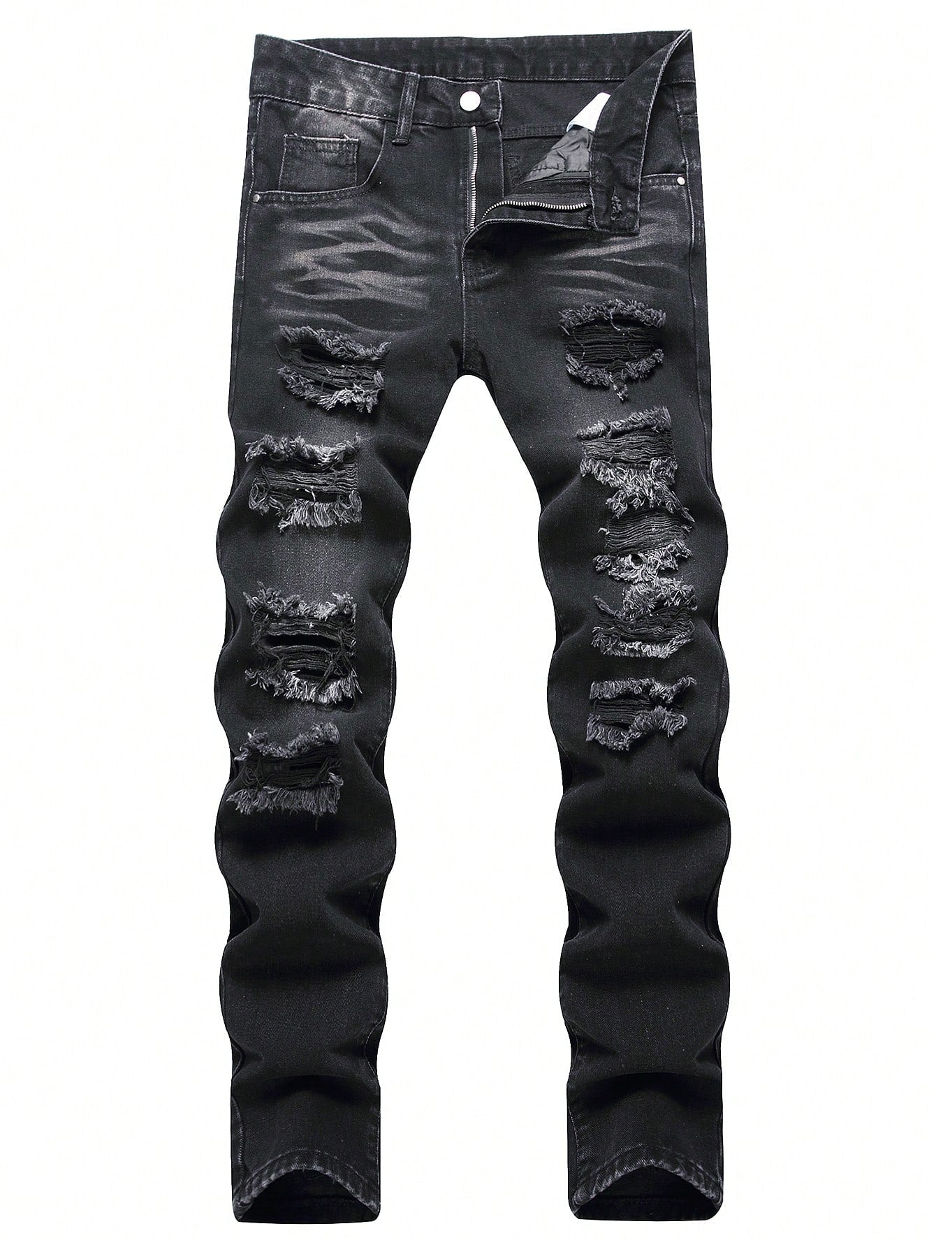 Men's Casual Distressed Slim Fit Denim Jeans