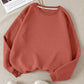 INAWLY Solid Round Neck Thermal Lined Sweatshirt,Long Sleeve Tops