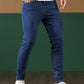 Manfinity Homme Men Cotton Solid Skinny Jeans Plain Dark Blue Slim Fit Long Dark Wash Jeans Washed Cargo Jeans, For Husband, Boyfriend Gifts