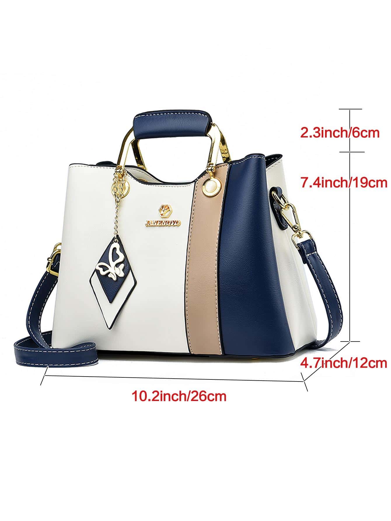 Ladies Crossbody Bag With Letter Pattern Pendant Decoration, Shoulder Handheld