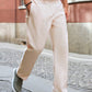 Men Solid Slant Pocket Straight Leg Pants