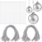 100Pcs Christmas Ornament Hooks Sliver String Hanger With Snap Locking Metallic Color String For Christmas Valentine's Day Party Hanging Ropes