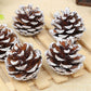 9pcs/Pack Christmas Tree Decoration Pine Cone Pendant Diy Pine Tree Atmosphere Hanging Ornaments, White