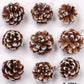 9pcs/Pack Christmas Tree Decoration Pine Cone Pendant Diy Pine Tree Atmosphere Hanging Ornaments, White