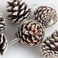 9pcs/Pack Christmas Tree Decoration Pine Cone Pendant Diy Pine Tree Atmosphere Hanging Ornaments, White