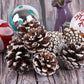 9pcs/Pack Christmas Tree Decoration Pine Cone Pendant Diy Pine Tree Atmosphere Hanging Ornaments, White