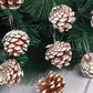 9pcs/Pack Christmas Tree Decoration Pine Cone Pendant Diy Pine Tree Atmosphere Hanging Ornaments, White