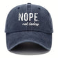 Street 1pc Unisex NOPE Letter Embroidered Baseball Cap, Soft Top Sun Hat For Women