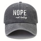 Street 1pc Unisex NOPE Letter Embroidered Baseball Cap, Soft Top Sun Hat For Women